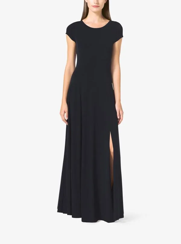 Rochie casual Michael Kors EU 40 | Bleumarin, Maxi, Mânecă scurtă, Pliuri, Poliester - Image 3