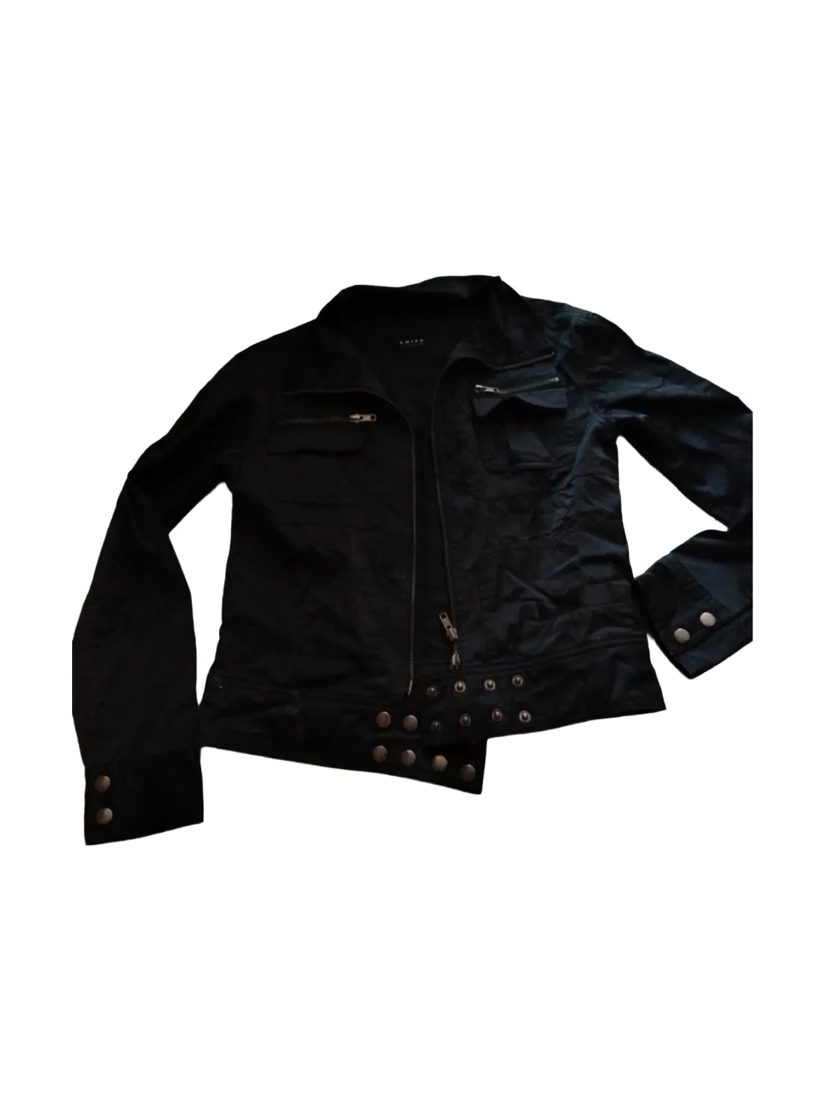 Geacă biker Amisu EU 36 | Negru, Fără glugă
