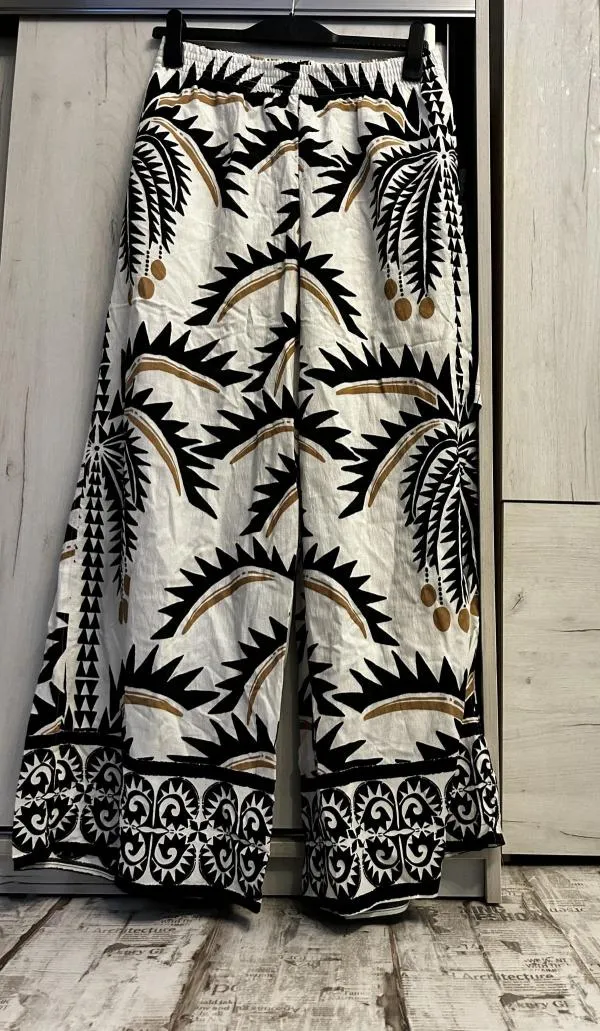 Pantaloni H&M EU 40 | Alb, Lungi, Talie joasă, Flared (Evazați) fit, Poliamidă - Image 11