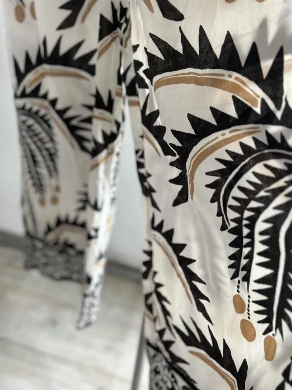 Pantaloni H&M EU 40 | Alb, Lungi, Talie joasă, Flared (Evazați) fit, Poliamidă - Image 7