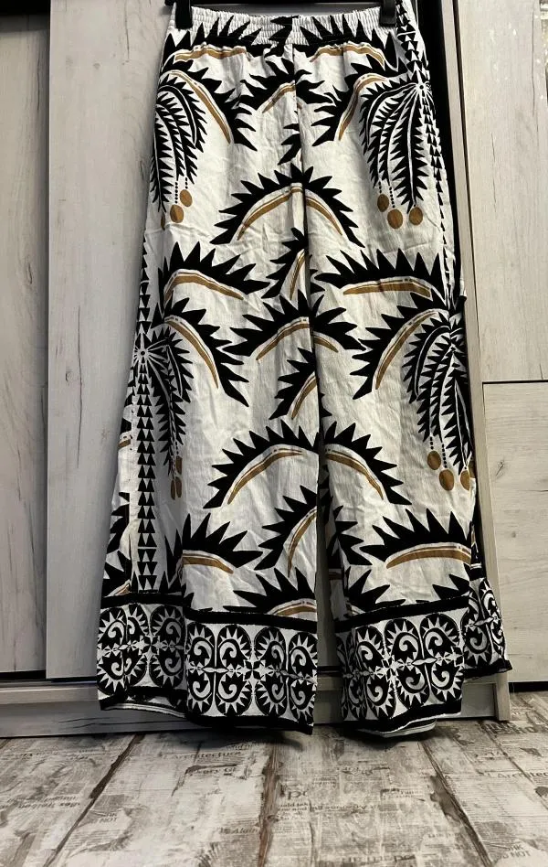 Pantaloni H&M EU 40 | Alb, Lungi, Talie joasă, Flared (Evazați) fit, Poliamidă - Image 5