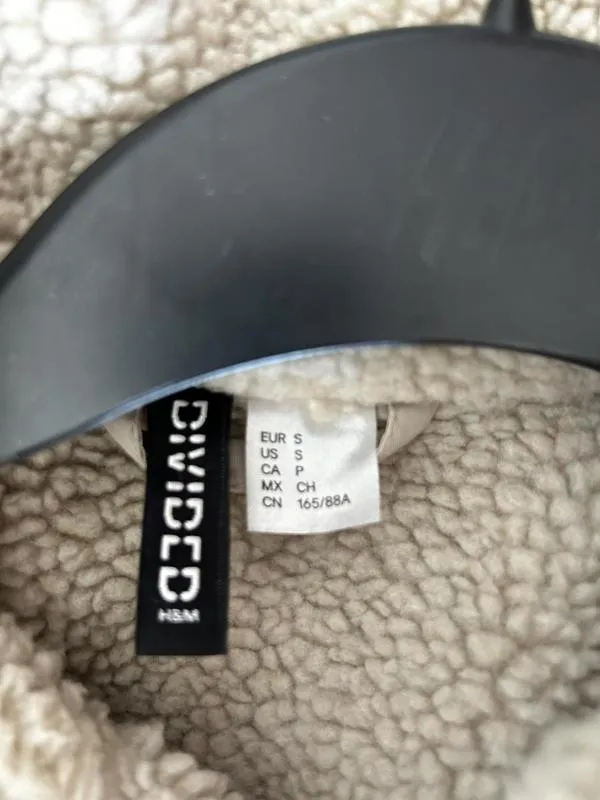 Jachetă cu căptușeală de pluș H&M EU 36 | Maro, Fără glugă, Poliester - Image 11