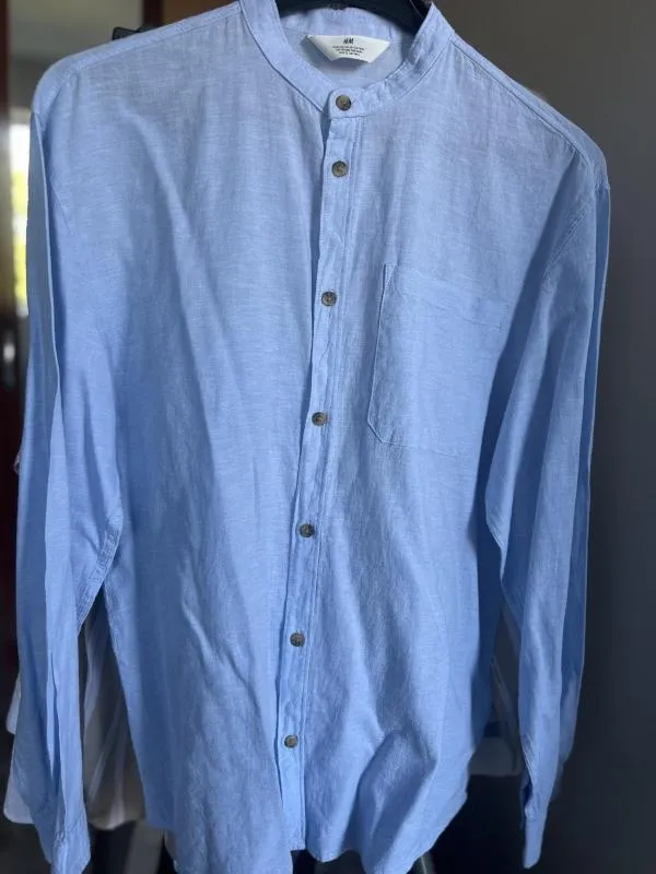 Cămașă din denim H&M EU 34 | Bleu, Mânecă lungă, In