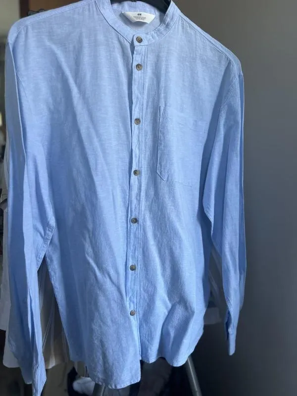 Cămașă din denim H&M EU 34 | Bleu, Mânecă lungă, In - Image 4
