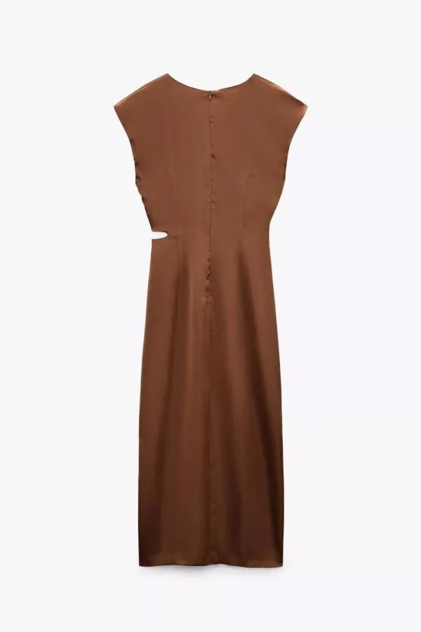 Rochie de seară Zara EU 36 | Maro, Midi, Fără mâneci - Image 2