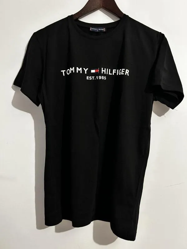 Tricou Tommy Hilfiger EU 36 | Negru, Normal, Logo, Bumbac