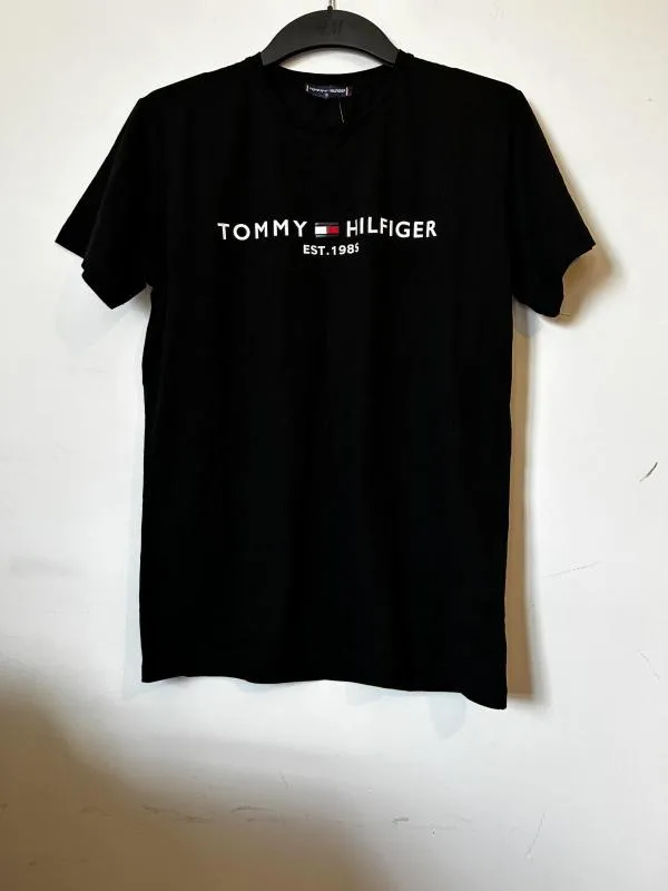 Tricou Tommy Hilfiger EU 36 | Negru, Normal, Logo, Bumbac - Image 4