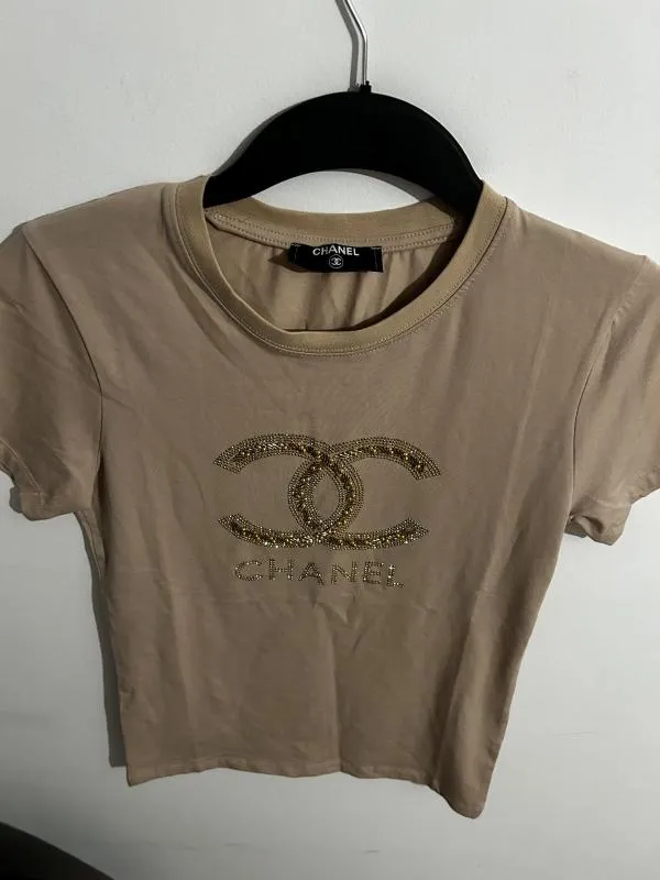Tricou Chanel EU 38 | Bej, Normal, Bumbac - Image 8