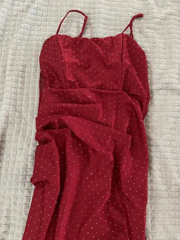Rochie de ocazie Only EU 34 | Burgundy, Maxi, Bretele subțiri, Pietre decorative - Image 4