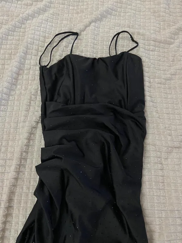 Rochie de seară Only EU 34 | Negru, Maxi, Bretele subțiri, Pietre decorative, Elastan - Image 3