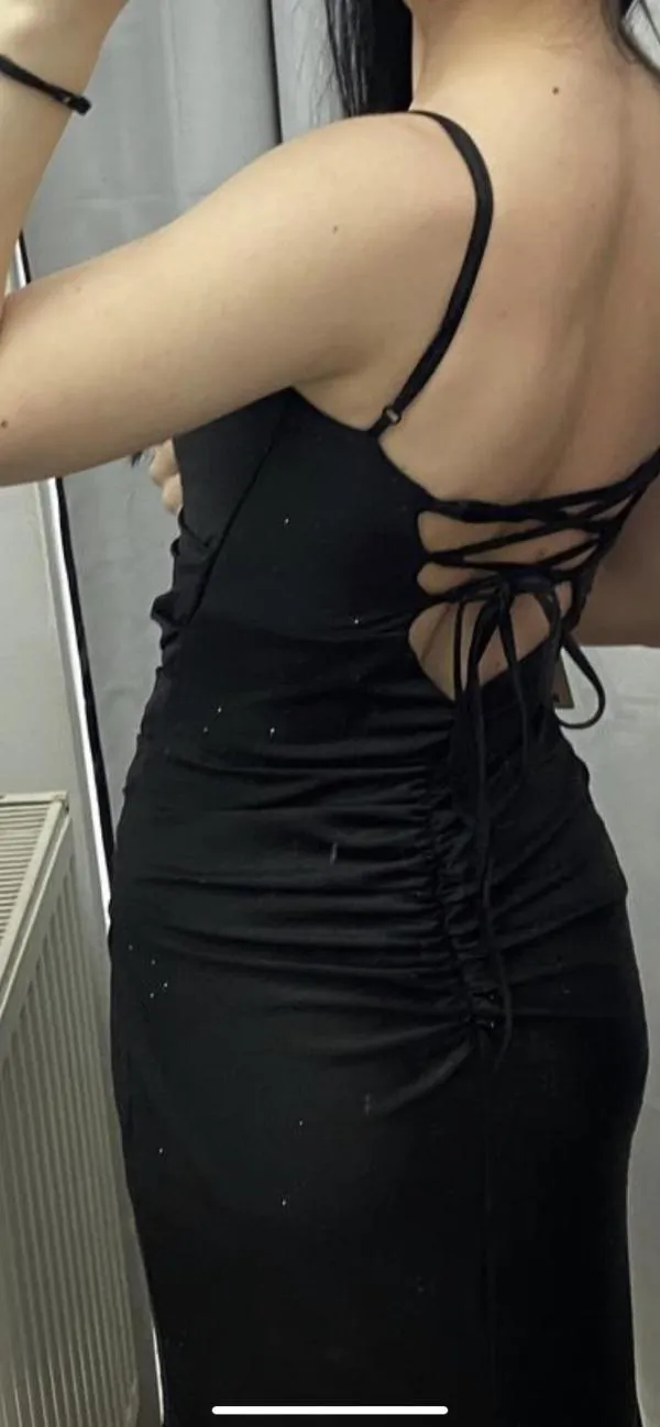 Rochie de seară Only EU 34 | Negru, Maxi, Bretele subțiri, Pietre decorative, Elastan - Image 5