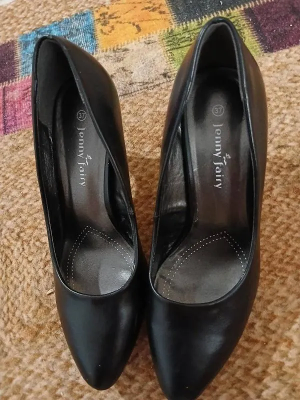 Pantofi cu toc înalt Jenny Fairy EU 37 | Negru, Piele ecologică