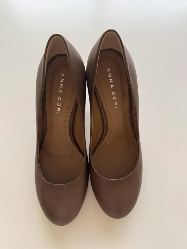 Pantofi cu toc mic ANNA CORI EU 37 | Caramel, Piele naturală - Image 2
