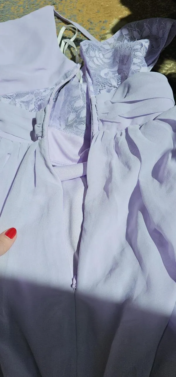 Rochie de ocazie Shein EU 36 | Mov, Maxi, Bretele subțiri, Dantelă, Poliester - Image 6