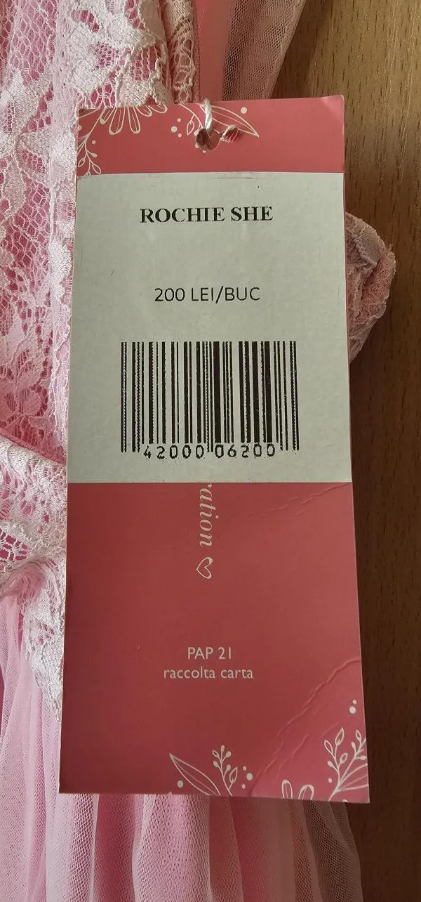 Rochie de ocazie Shein EU 38 | Roz, Maxi, Mânecă scurtă, Dantelă, Poliester - Image 4