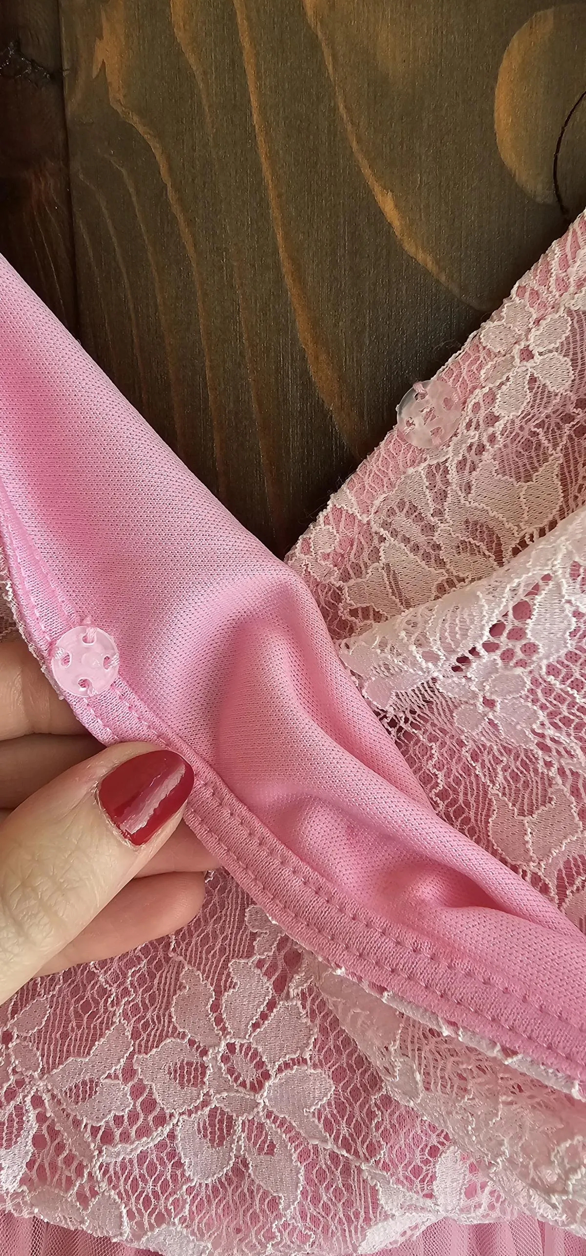 Rochie de ocazie Shein EU 38 | Roz, Maxi, Mânecă scurtă, Dantelă, Poliester - Image 6