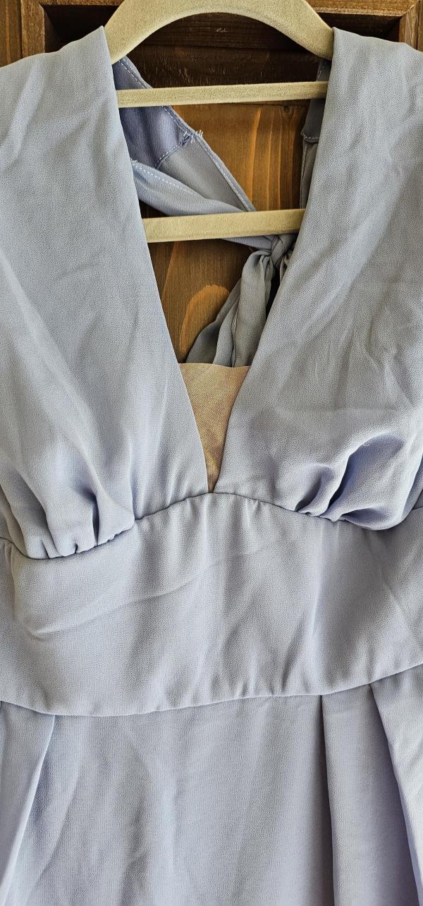 Rochie de ocazie Shein EU 38 | Albastru, Maxi, Fără mâneci, Drapat, Poliester - Image 12