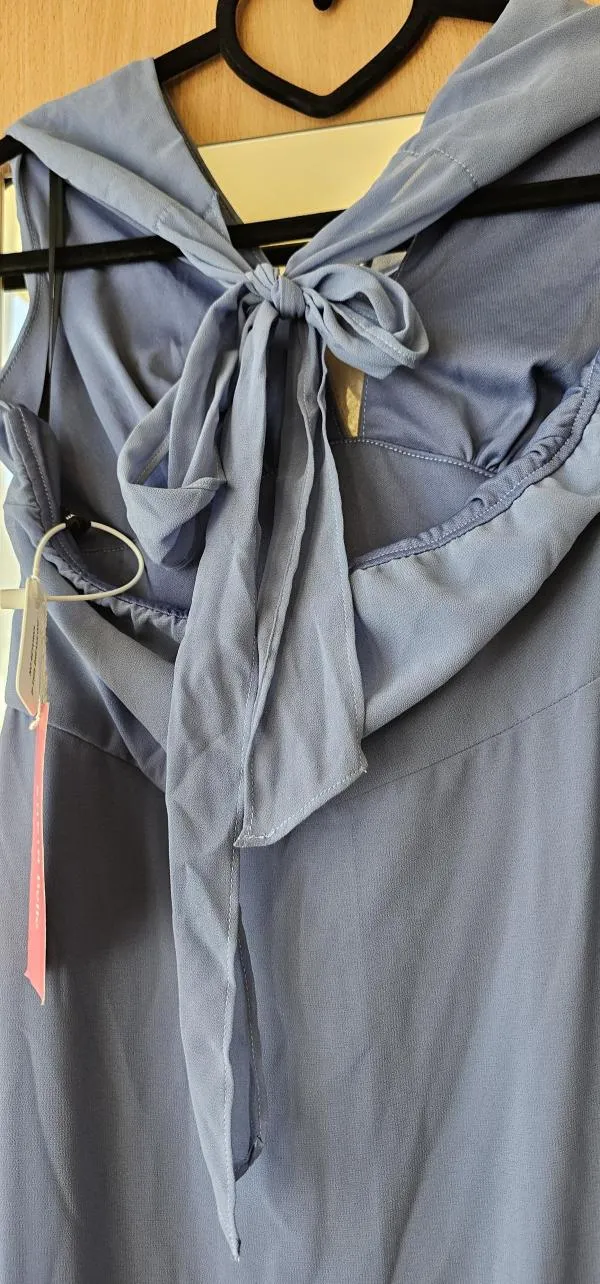 Rochie de ocazie Shein EU 38 | Albastru, Maxi, Fără mâneci, Drapat, Poliester - Image 4