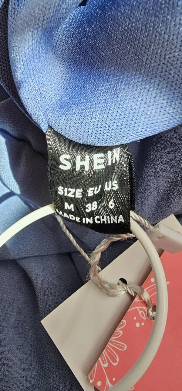 Rochie de ocazie Shein EU 38 | Albastru, Maxi, Fără mâneci, Drapat, Poliester - Image 8