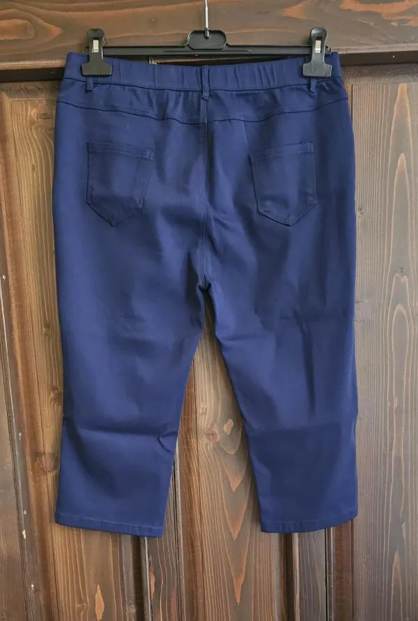 Pantaloni Shein EU 44 | Bleumarin, Trei sferturi, Talie medie, Vâscoză - Image 2