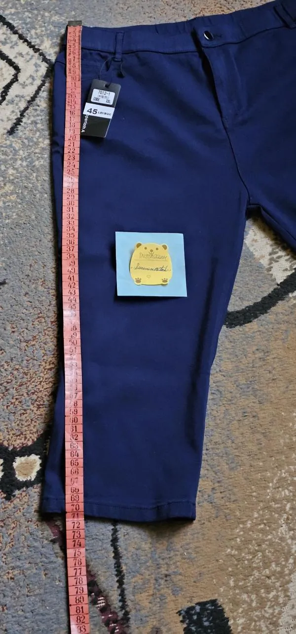 Pantaloni Shein EU 44 | Bleumarin, Trei sferturi, Talie medie, Vâscoză - Image 5