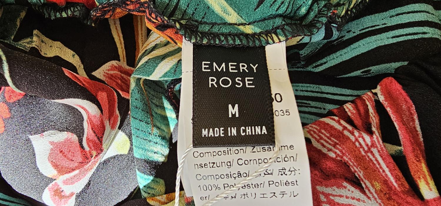 Pantaloni subțiri cu motive florale Emery Rose EU 40 | Multicolor, Talie medie, Loose fit, Loungewear Casă, Floral & Tropical, Poliester - Image 5
