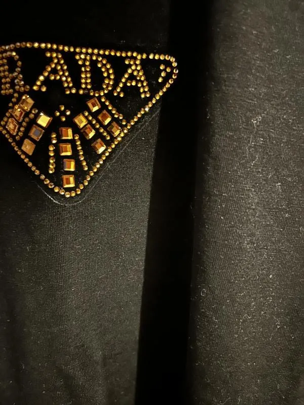 Tricou Prada EU 36 | Negru, Normal, Logo, Bumbac - Image 3