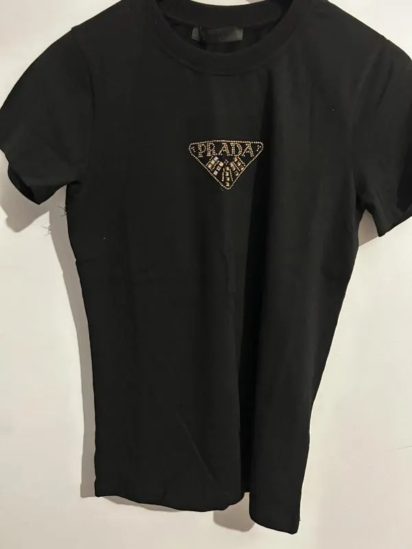 Tricou Prada EU 36 | Negru, Normal, Logo, Bumbac - Image 4