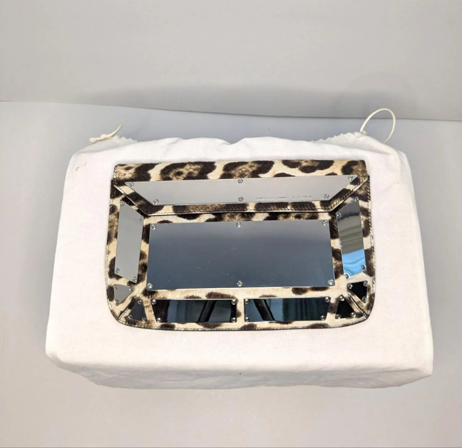 Geantă clutch Giuseppe Zanotti | Bej, Animal print, Blană naturală