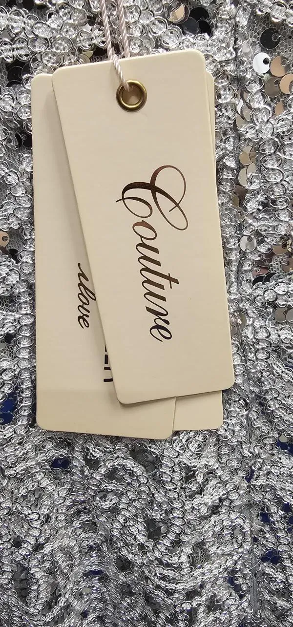 Rochie de ocazie Camomilla EU 40 | Argintiu, Midi, Mânecă scurtă, Paiete, Poliester - Image 6