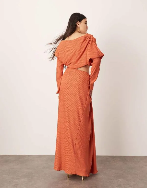 Rochie de seară ASOS EU 40 | Cărămiziu, Maxi, Mânecă lungă - Image 2