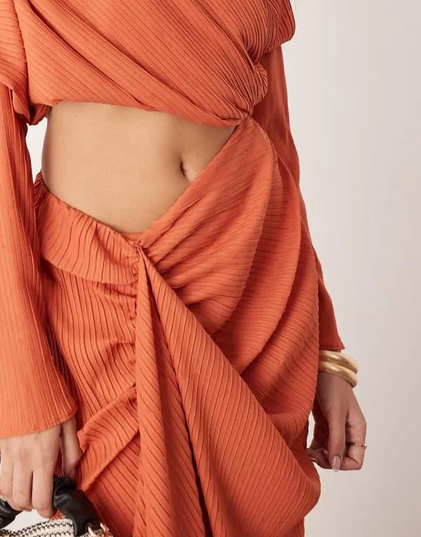 Rochie de seară ASOS EU 40 | Cărămiziu, Maxi, Mânecă lungă - Image 3
