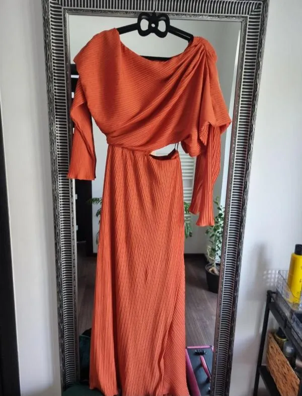 Rochie de seară ASOS EU 40 | Cărămiziu, Maxi, Mânecă lungă - Image 6