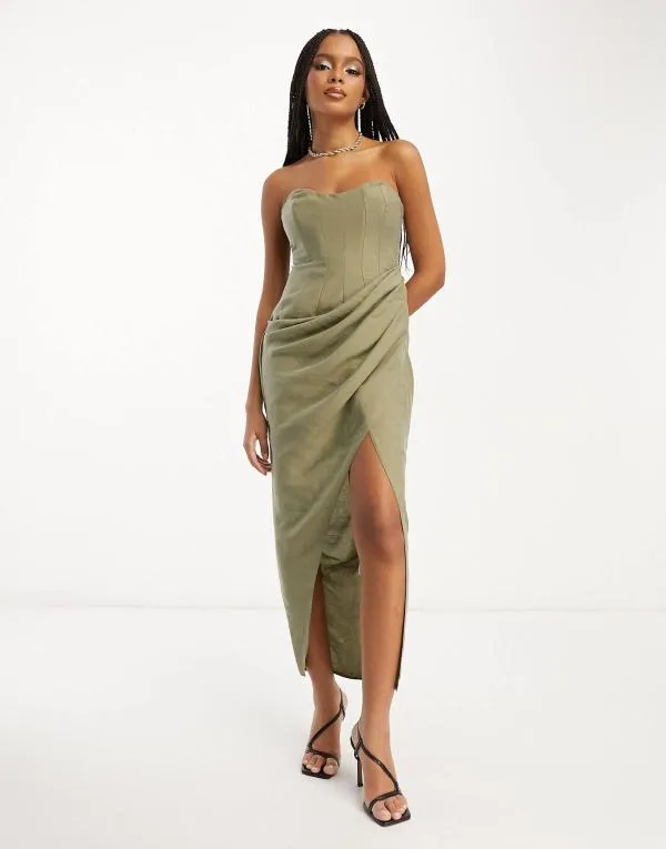 Rochie de seară ASOS EU 46 | Khaki - Image 4