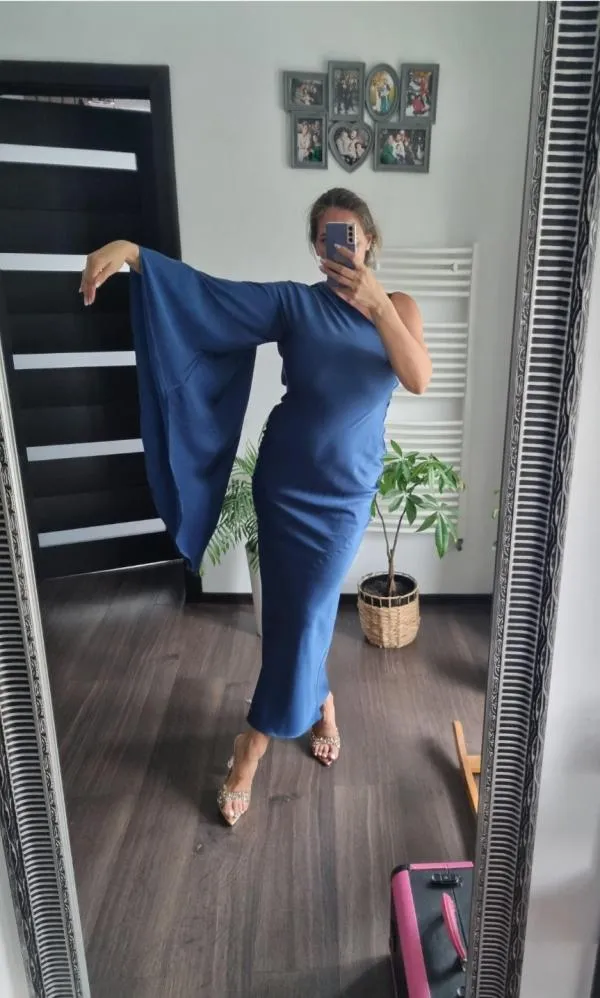 Rochie de seară ASOS EU 34 | Albastru, Midi, Pe un umăr - Image 6