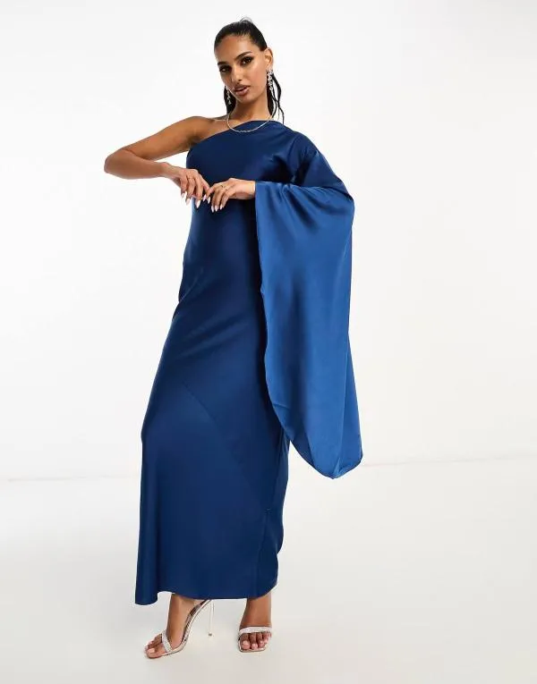 Rochie de seară ASOS EU 34 | Albastru, Midi, Pe un umăr - Image 4