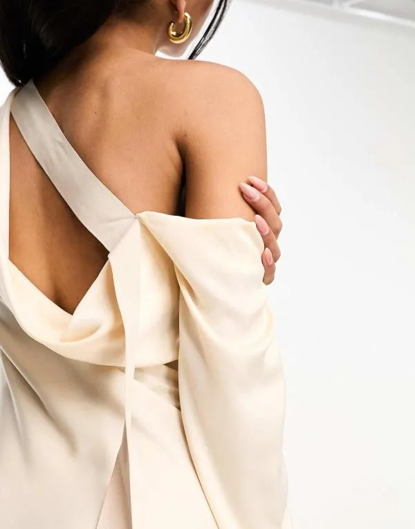 Rochie de ocazie ASOS EU 38 | Crem, Maxi, Mânecă lungă - Image 3