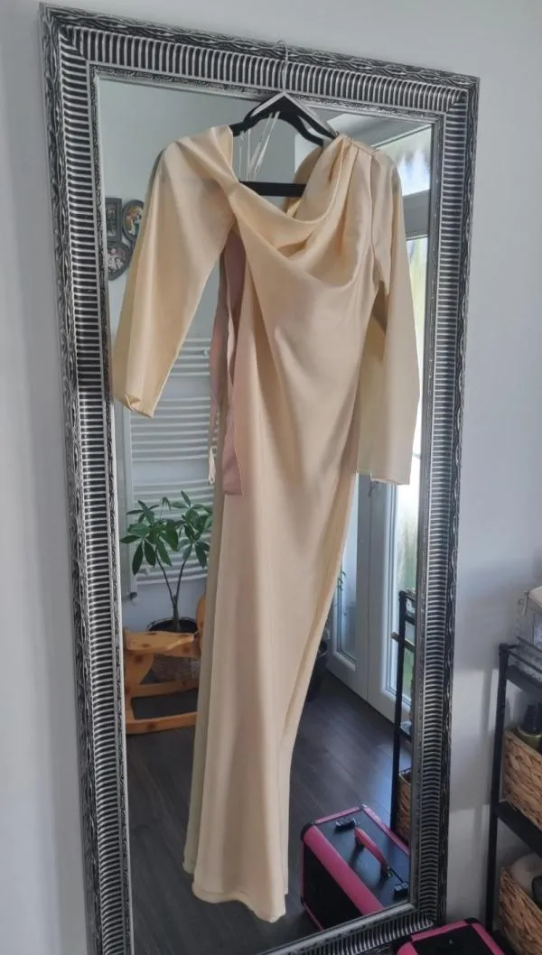 Rochie de ocazie ASOS EU 38 | Crem, Maxi, Mânecă lungă - Image 9