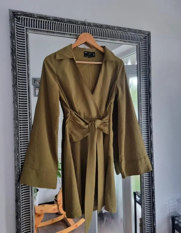 Rochie casual ASOS EU 36 | Khaki, Mini, Mânecă lungă - Image 5