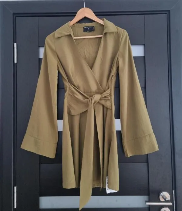 Rochie casual ASOS EU 36 | Khaki, Mini, Mânecă lungă - Image 6