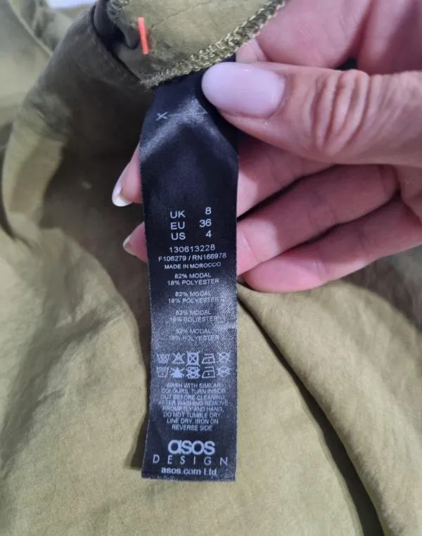 Rochie casual ASOS EU 36 | Khaki, Mini, Mânecă lungă - Image 9