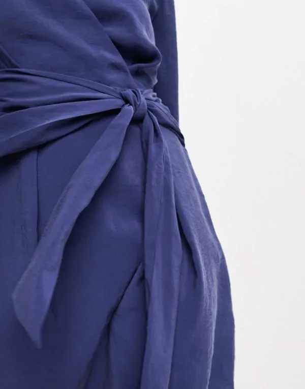 Rochie casual ASOS EU 44 | Albastru, Mini, Mânecă lungă - Image 4