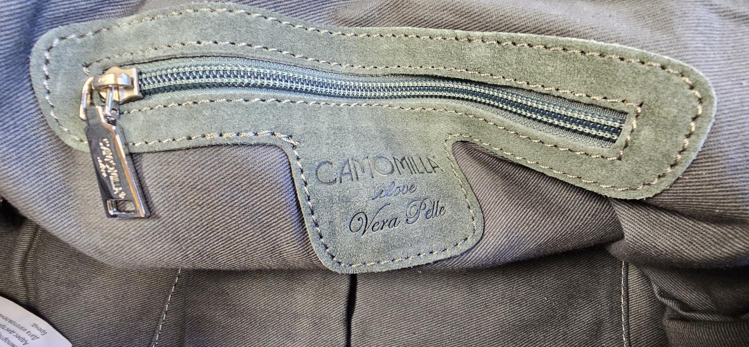 Geantă de umăr Camomilla | Verde, Piele întoarsă Suede - Image 7