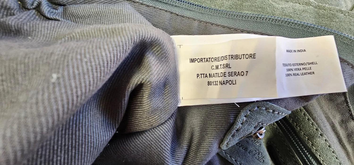 Geantă de umăr Camomilla | Verde, Piele întoarsă Suede - Image 10