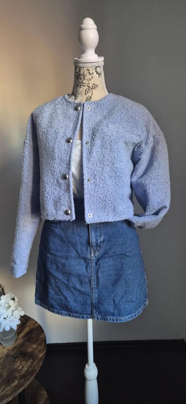 Geacă oversize H&M EU 34 | Bleu, Fără glugă - Image 2