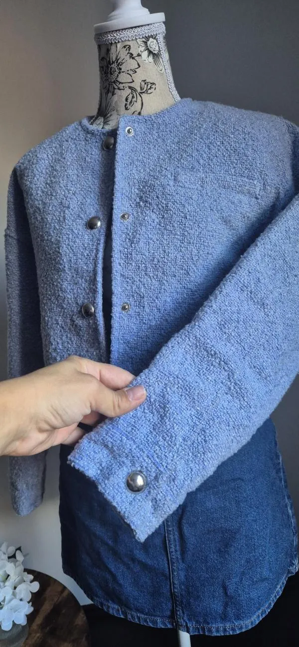 Geacă oversize H&M EU 34 | Bleu, Fără glugă - Image 4