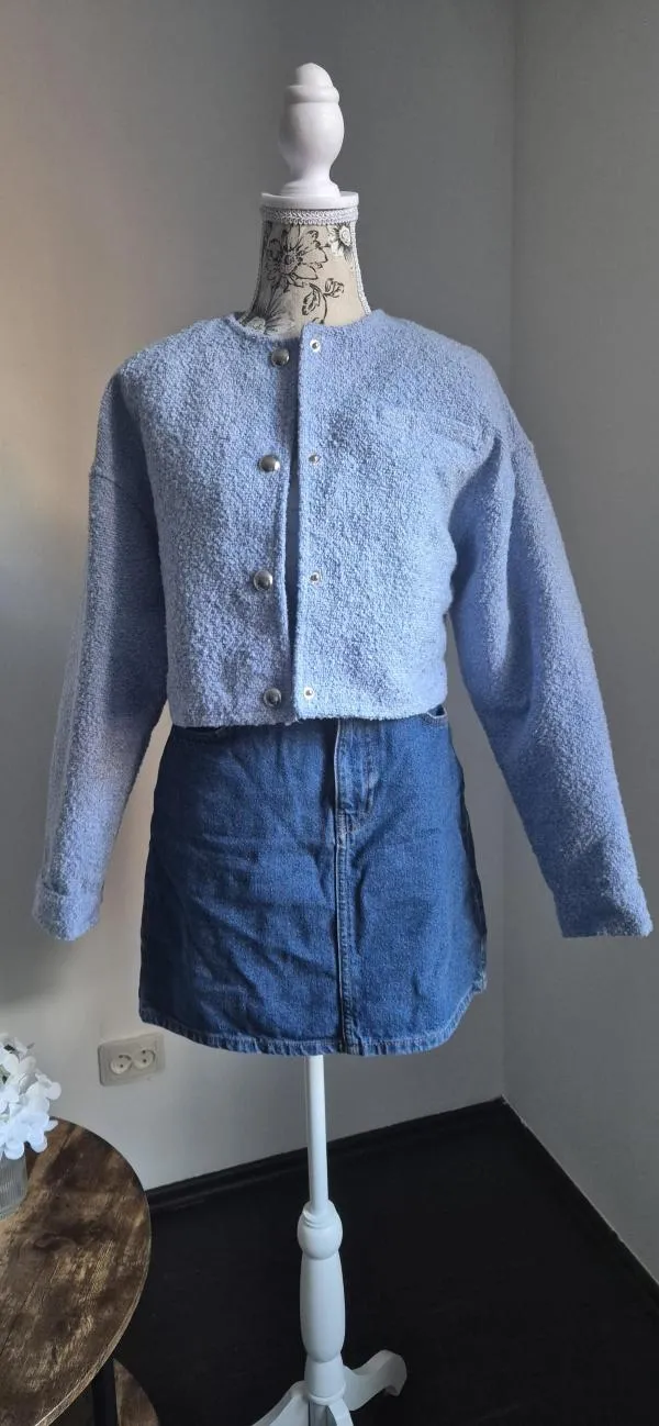 Geacă oversize H&M EU 34 | Bleu, Fără glugă - Image 5
