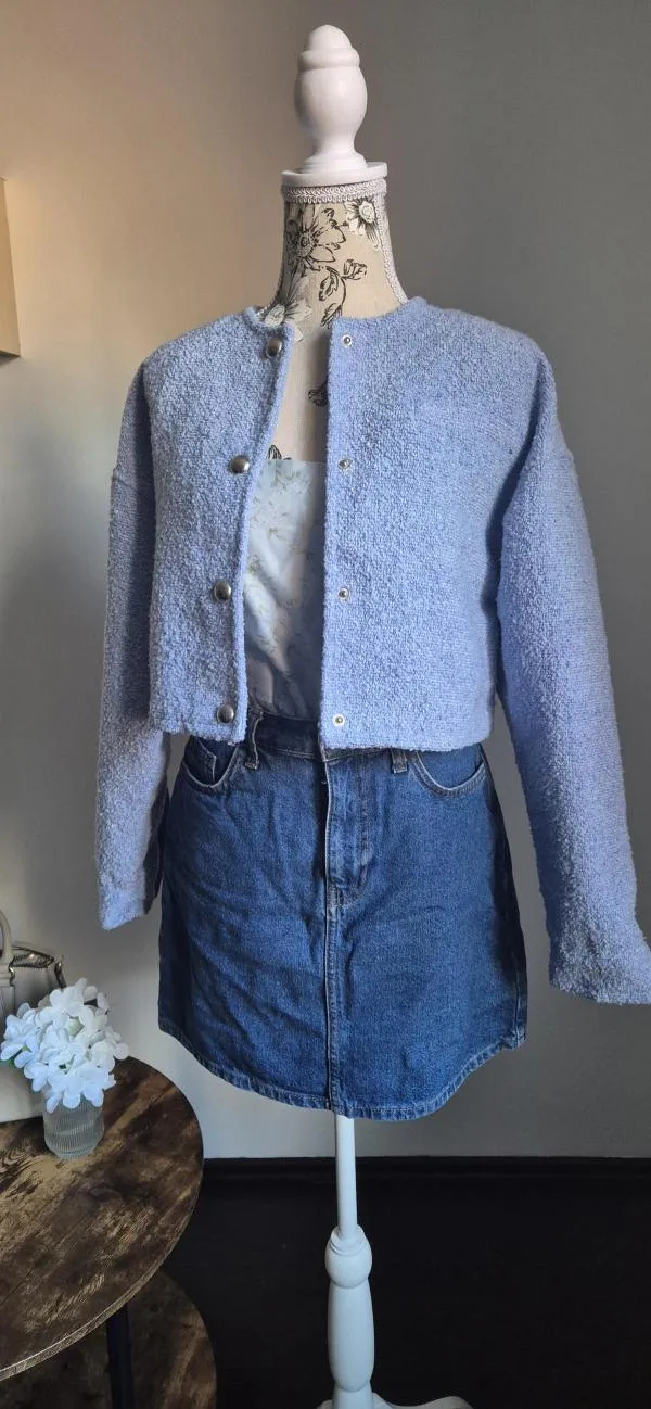 Geacă oversize H&M EU 34 | Bleu, Fără glugă - Image 6