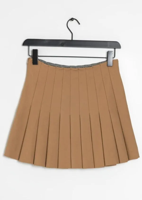 Fustă plisată Pepe Jeans EU 38 | Caramel, Mini, Talie înaltă, Plisată fit, Pliuri - Image 2