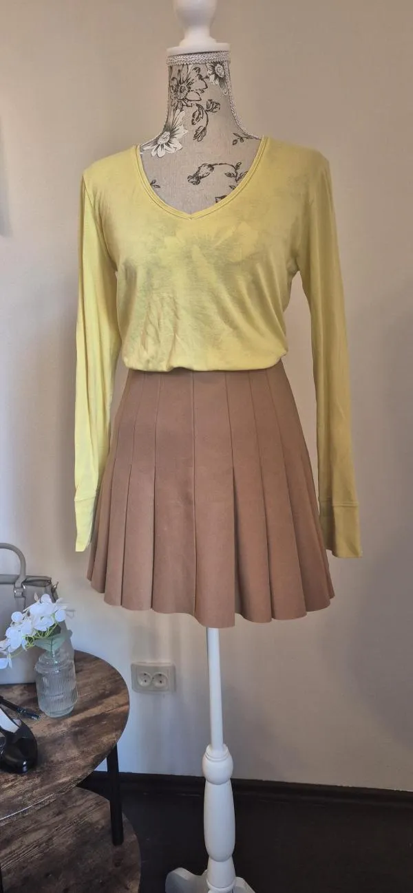 Fustă plisată Pepe Jeans EU 38 | Caramel, Mini, Talie înaltă, Plisată fit, Pliuri - Image 3